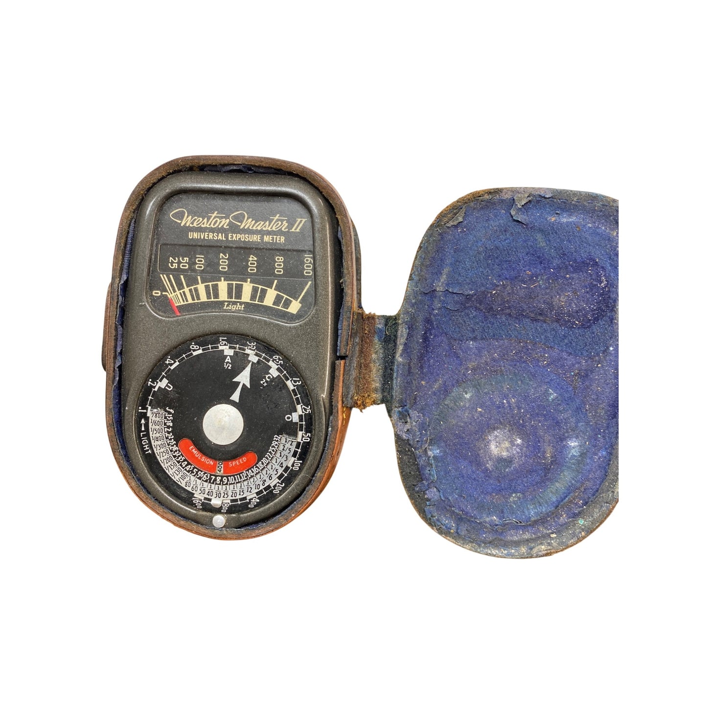 Weston Master II Universal Exposure Meter Model 735 W/ Leather Case Vintage Photography Tool