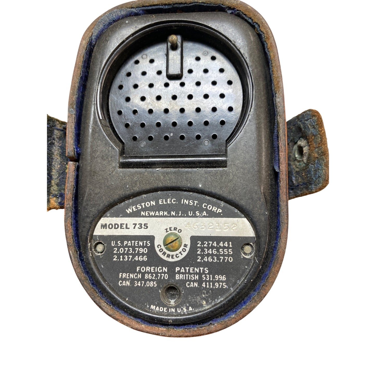 Weston Master II Universal Exposure Meter Model 735 W/ Leather Case Vintage Photography Tool