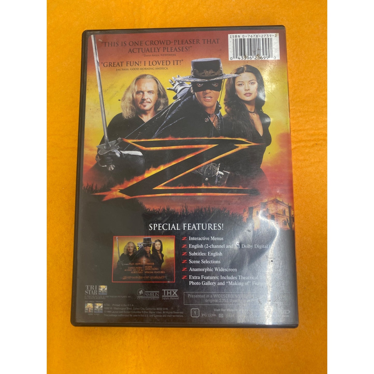 The Mask Of Zorro DVD Deluxe Widescreen Presentation Antonio Banderas & Anthony Hopkins