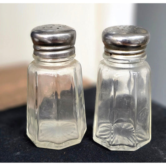 Vintage Glass Salt & Pepper