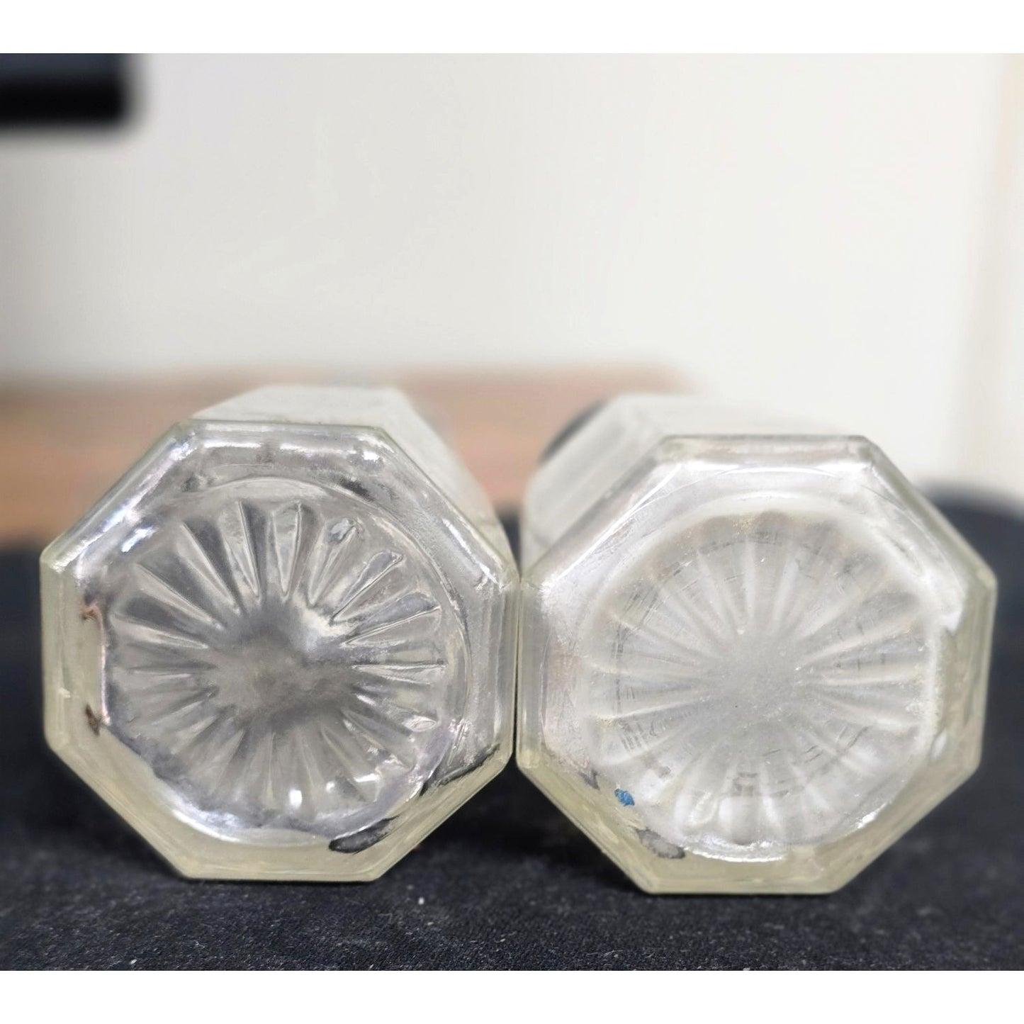 Vintage Glass Salt & Pepper
