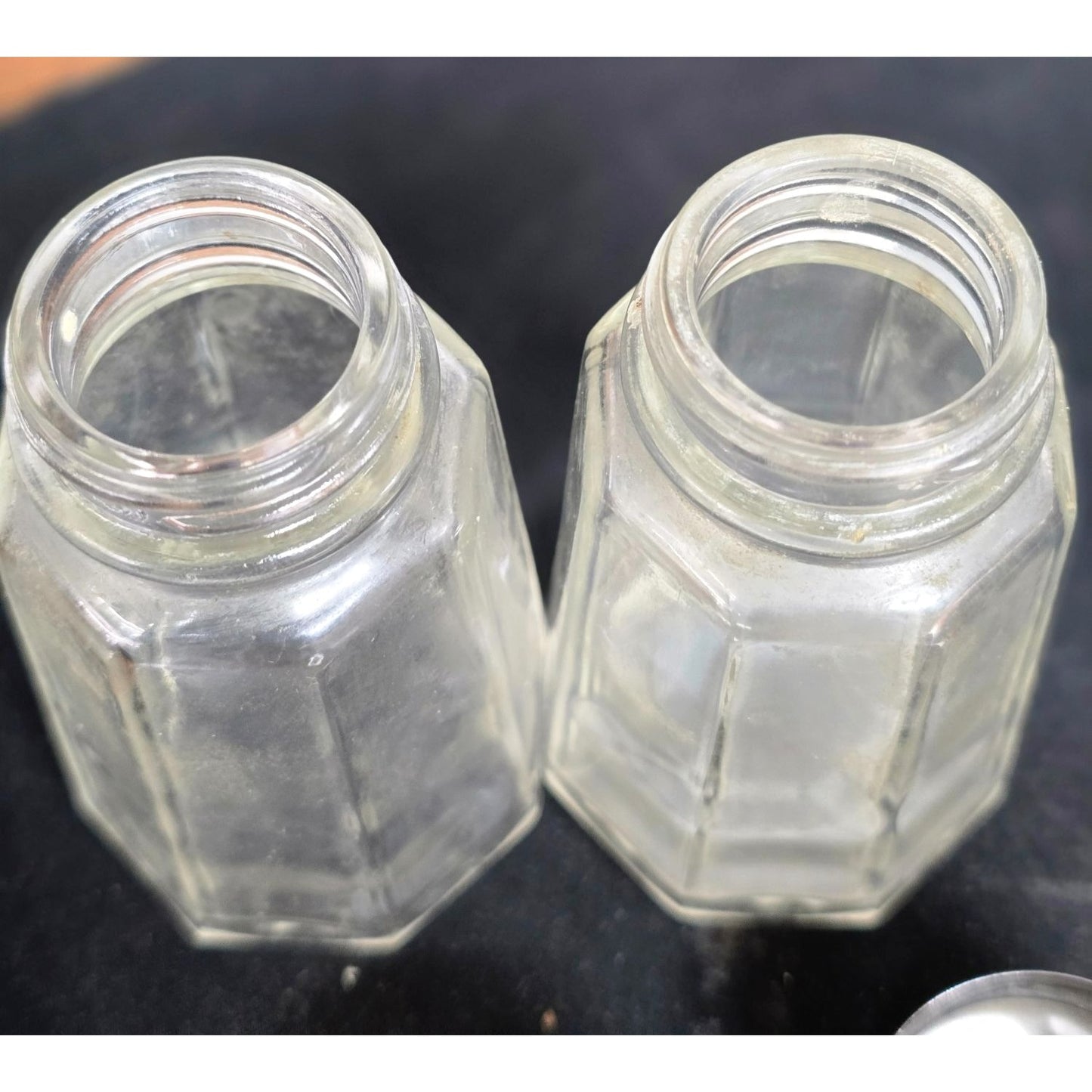 Vintage Glass Salt & Pepper