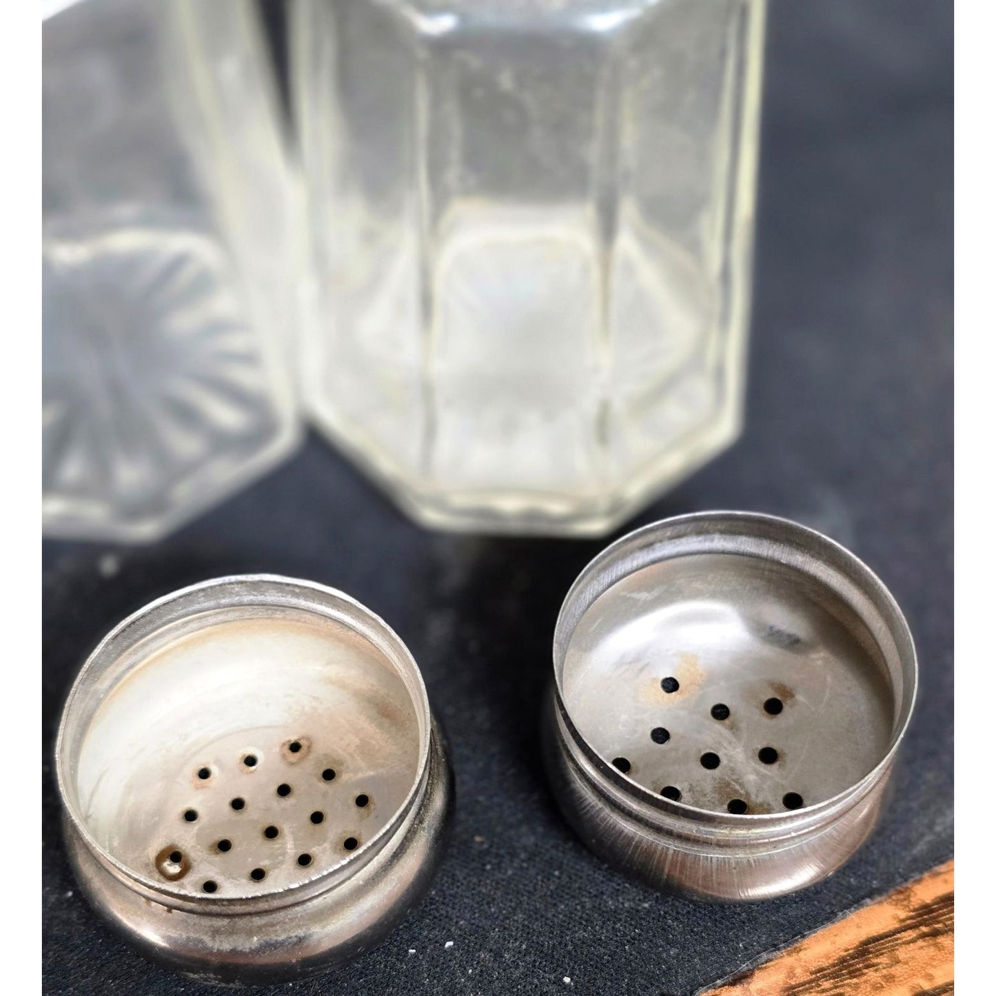 Vintage Glass Salt & Pepper