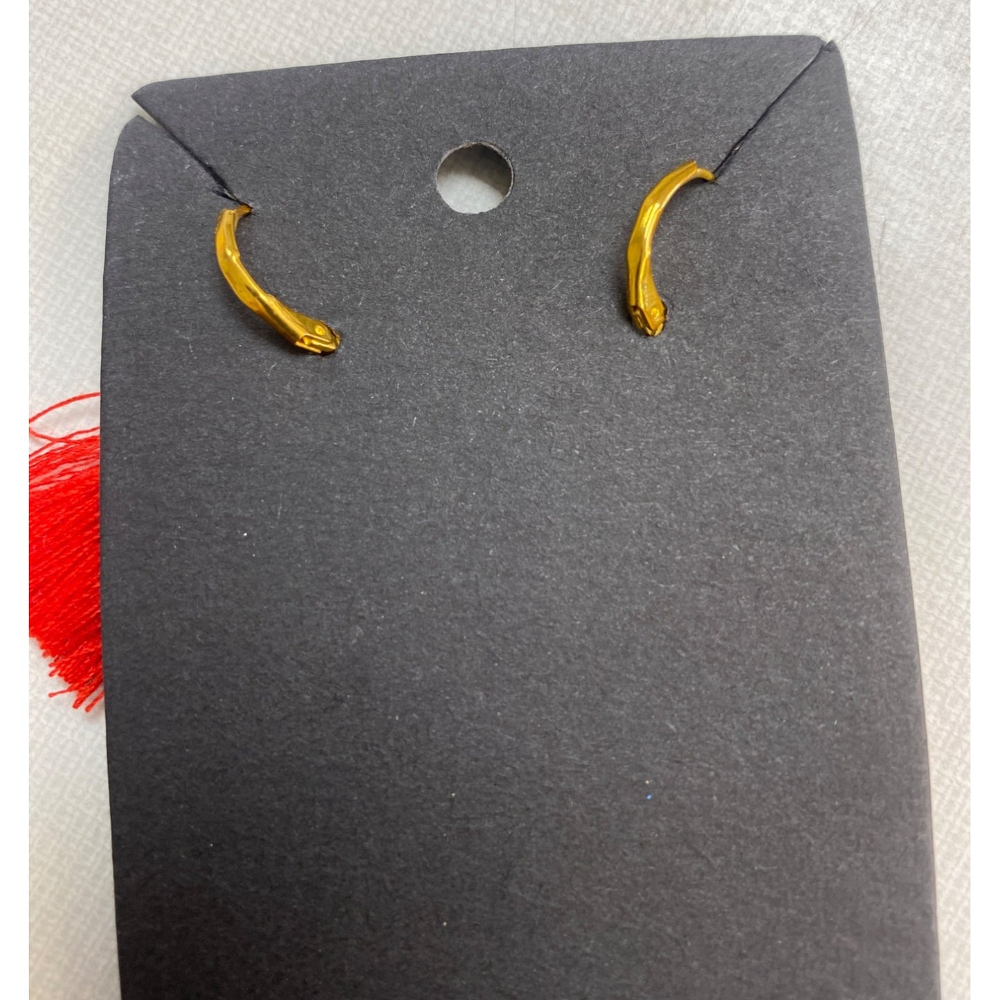 New Handmade Fan Tassel Earrings Gold Boho Jewelry Red Black Thread