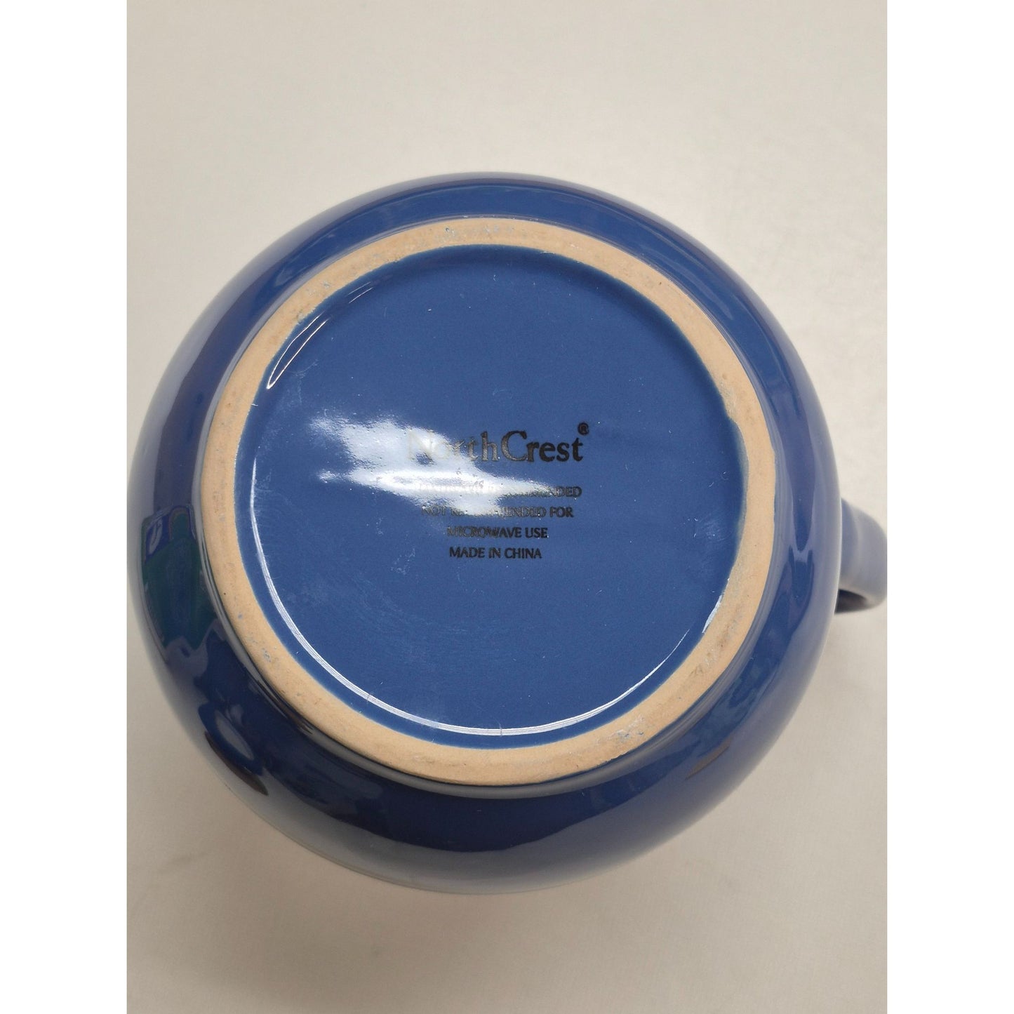 Northcrest Blue Stoneware Pitcher Vintage Kitchen Serving Vessel