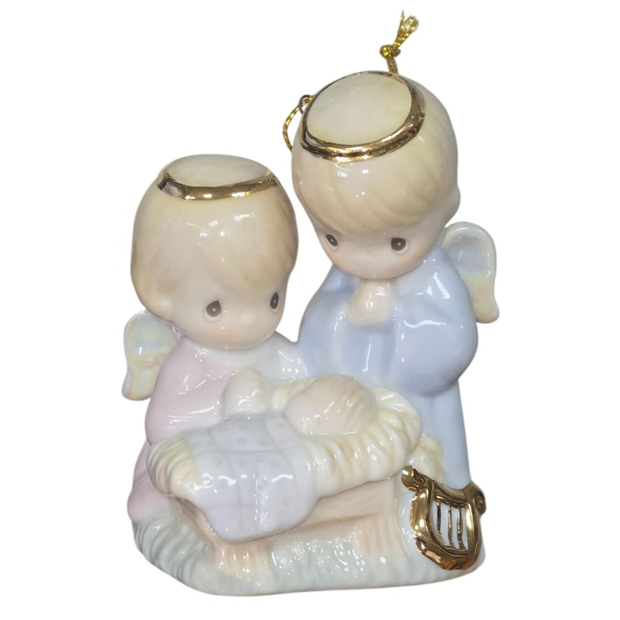 Enesco Precious Moments Holy Family Nativity Ornament Angels Baby Jesus