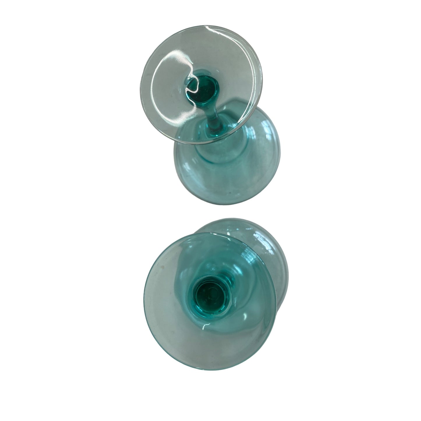 Set Of 2 Teal Margarita Glasses