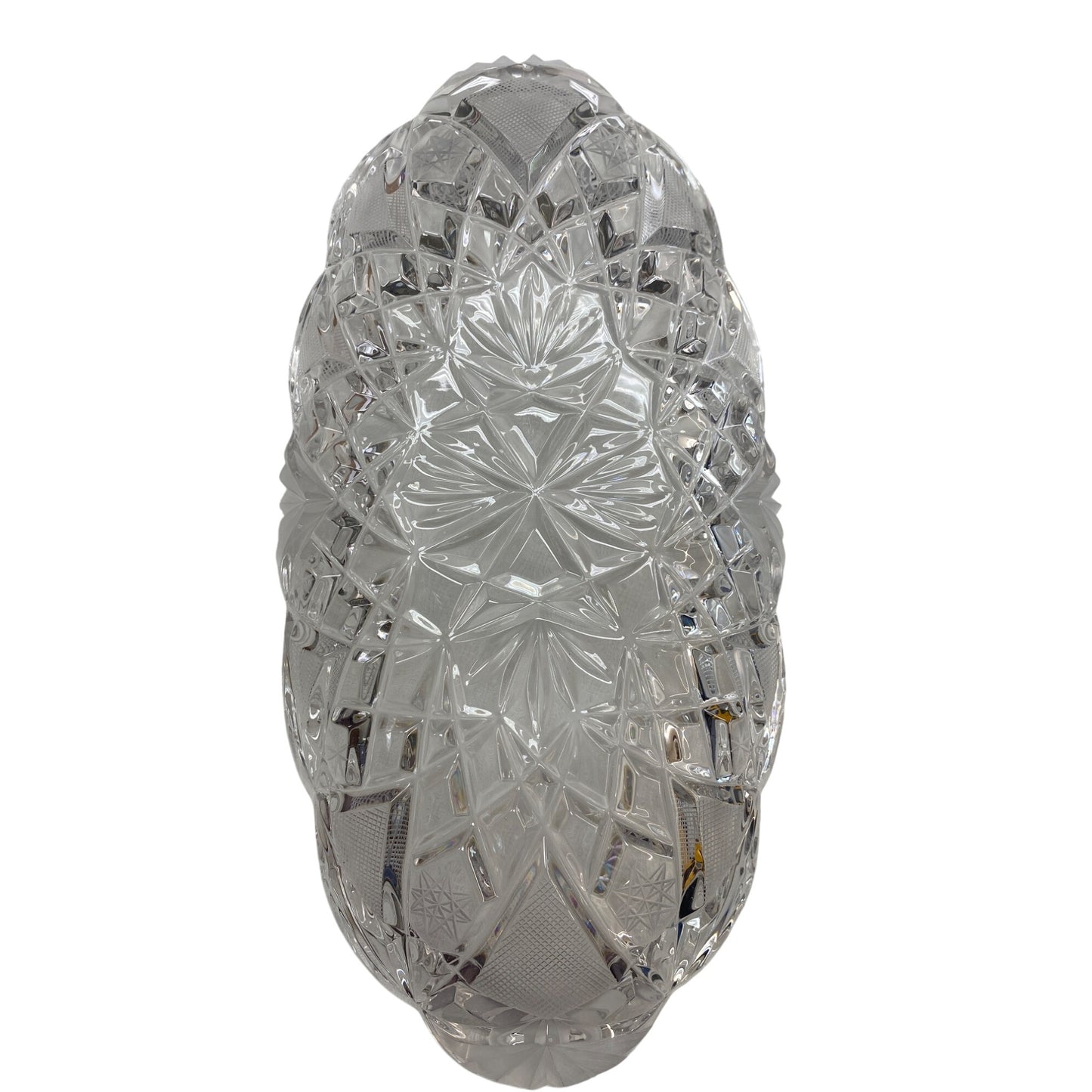 Vintage Clear Cut Glass Oval Serving Dish