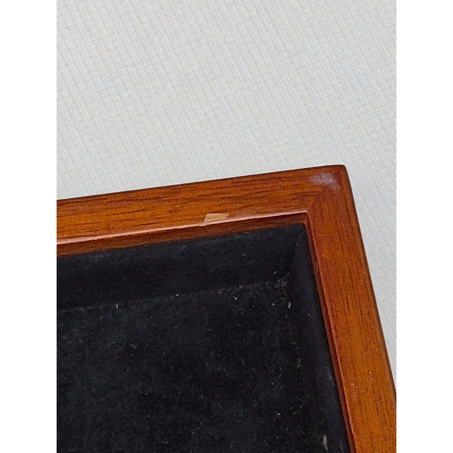 Vintage Velvet Lined Wood Trinket Box