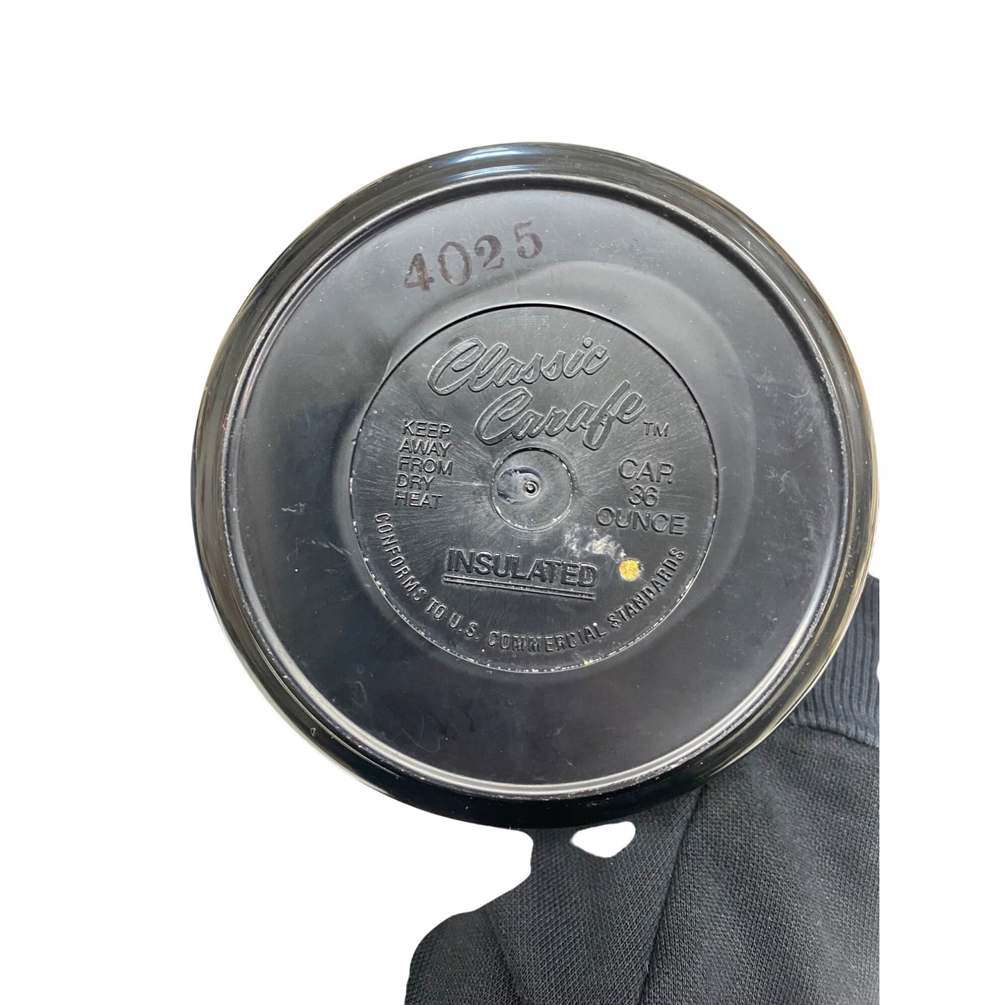 Classic Carafe Insulated 36 Oz Coffee Pitcher With Black Handle & Lid