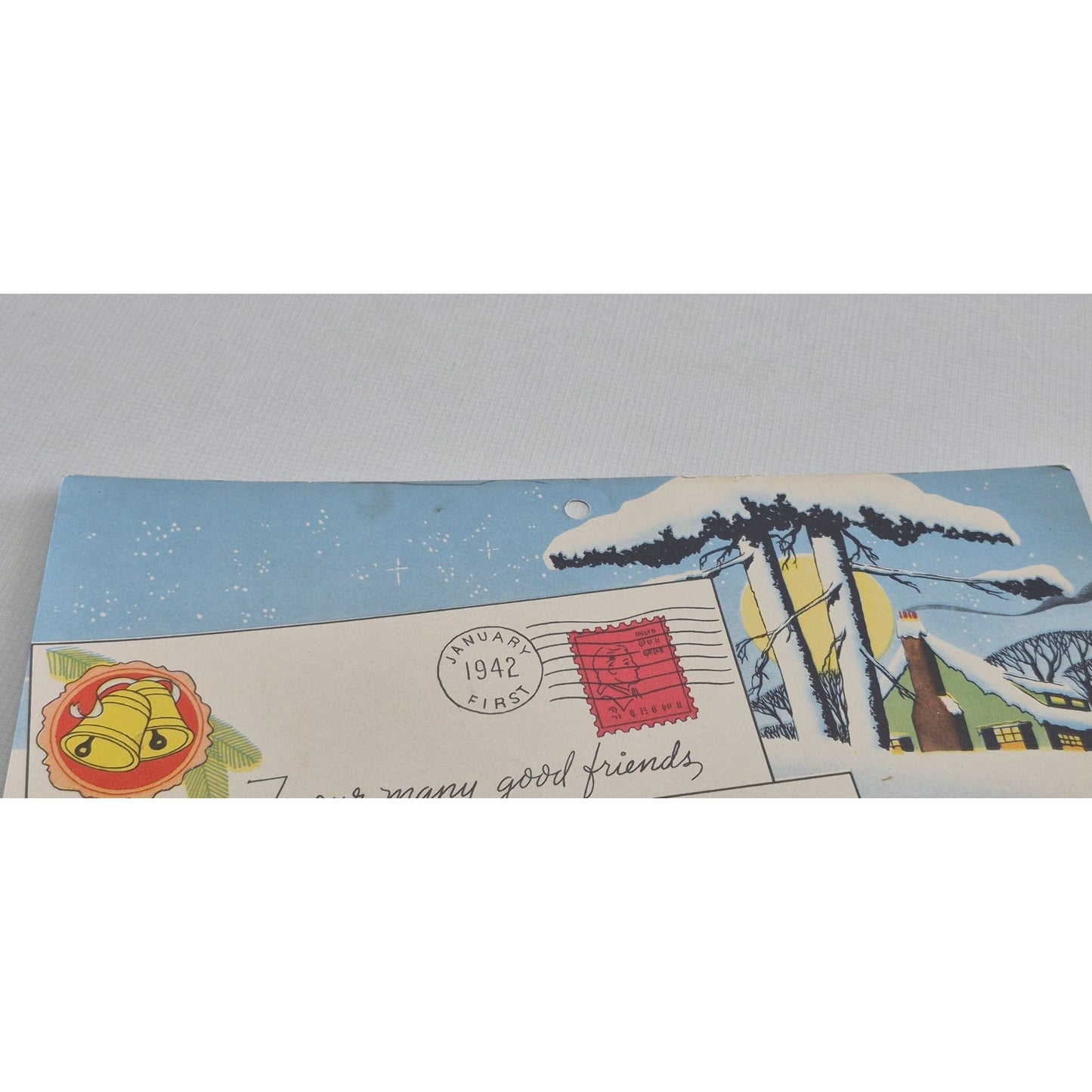 Vintage 1942 WWII Christmas Calendar Seasons Greetings Peter's Diamond Shoes