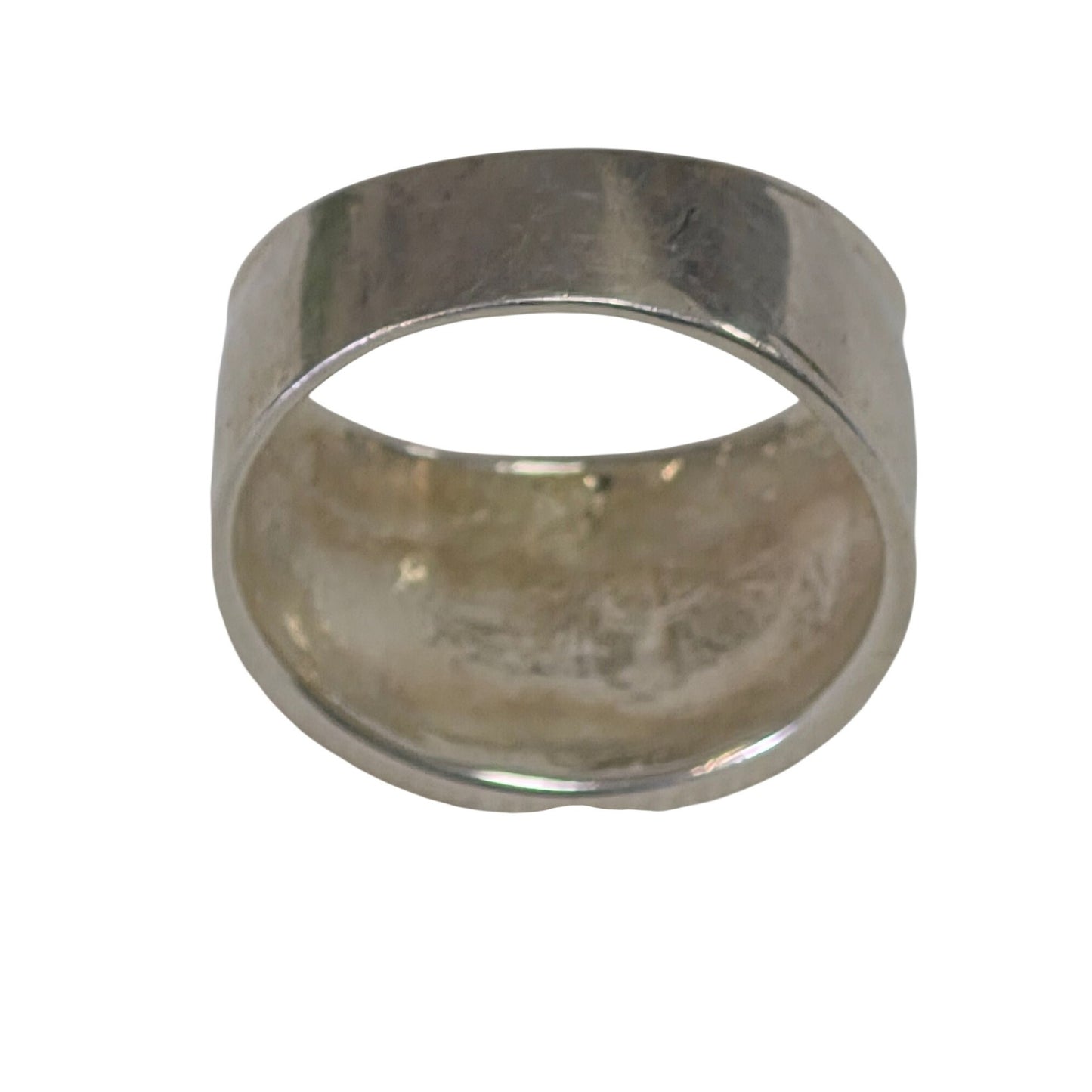 .925 Sterling Silver Dome Ring Size 8.5 Polished Finish Wide Band Women Or Men