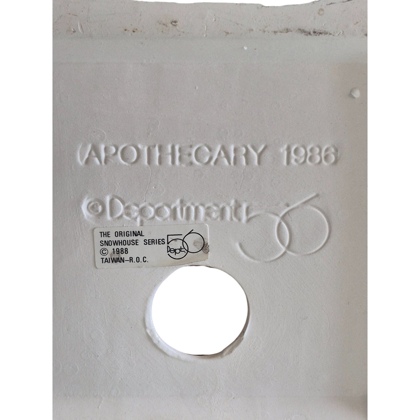 Department 56 Snow Village 1986 Apothecary Lighted Building