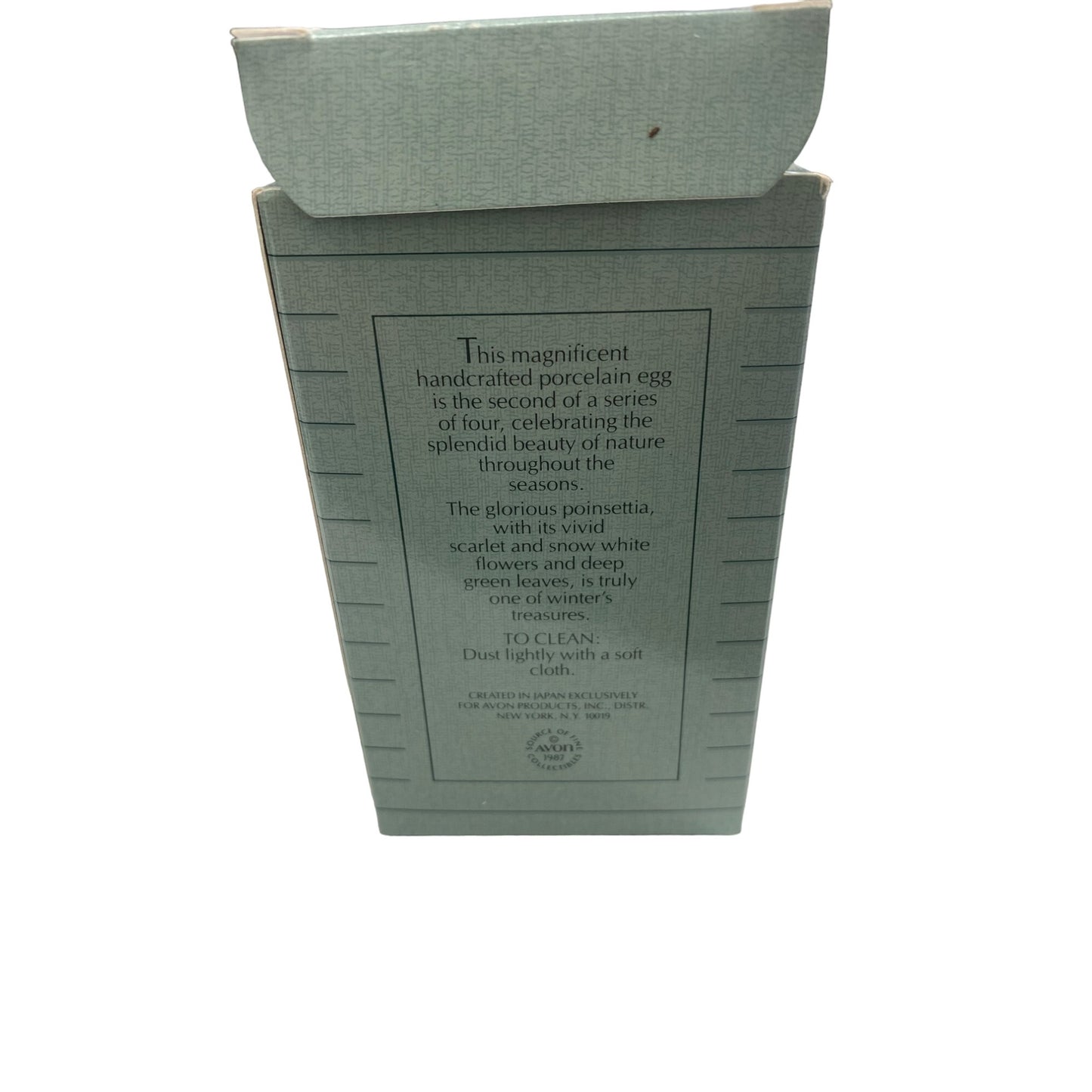 Avon Porcelain Egg Collection "Winters Treasure" With Stand