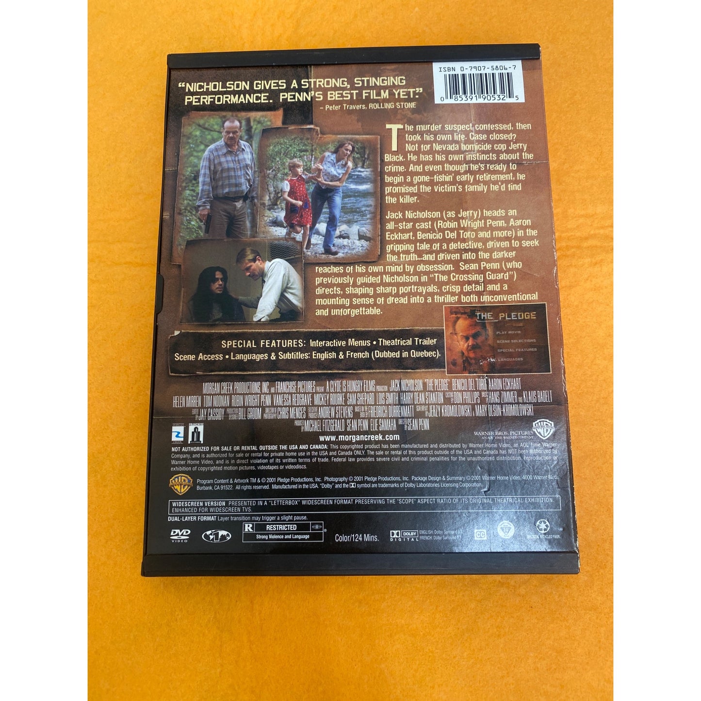 The Pledge DVD Starring Jack Nicholson A Gripping Psychological Thriller Warner Bros. 2001