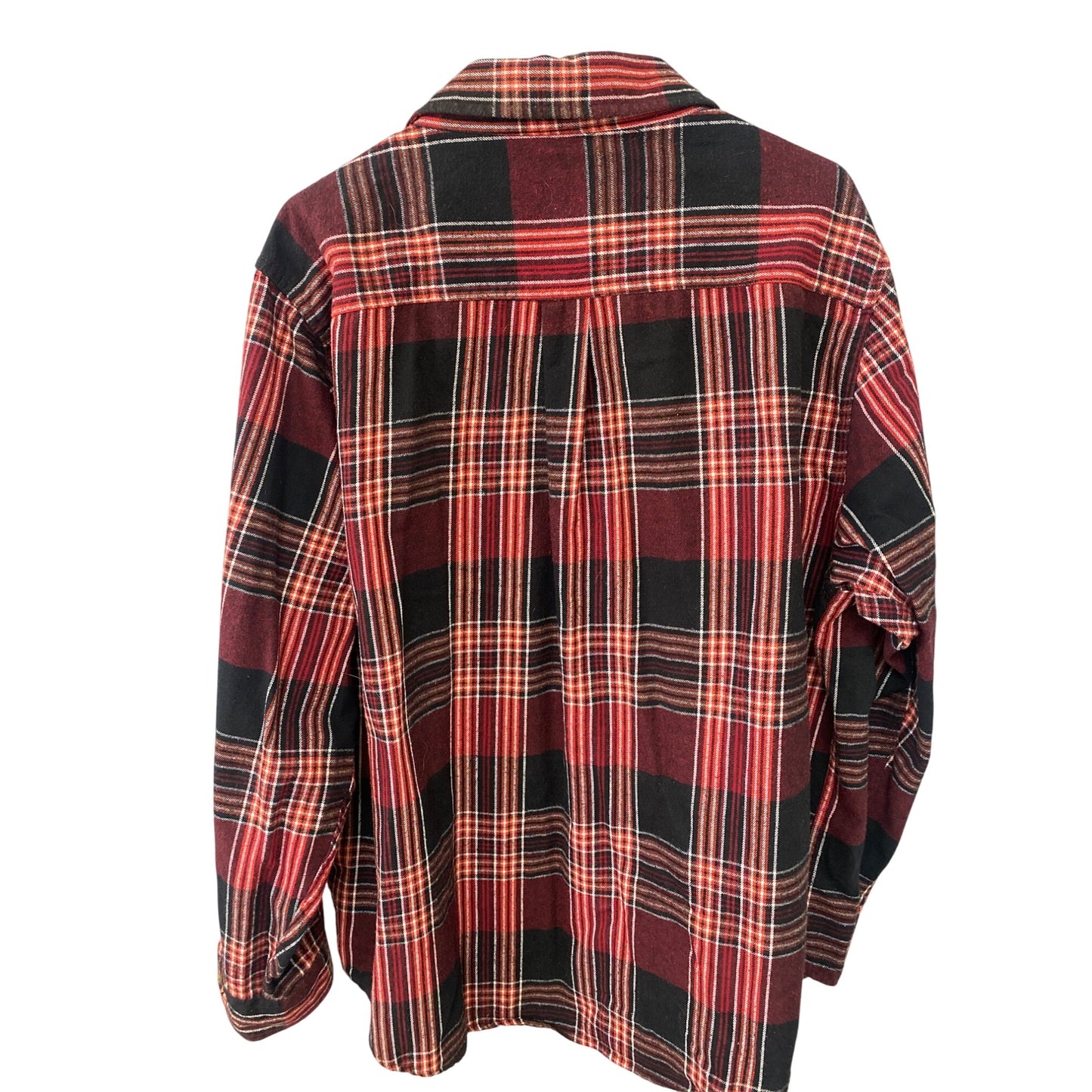 Old Mill Mens 2XL Plaid Flannel Shirt Red & Black Cotton/Polyester Blend
