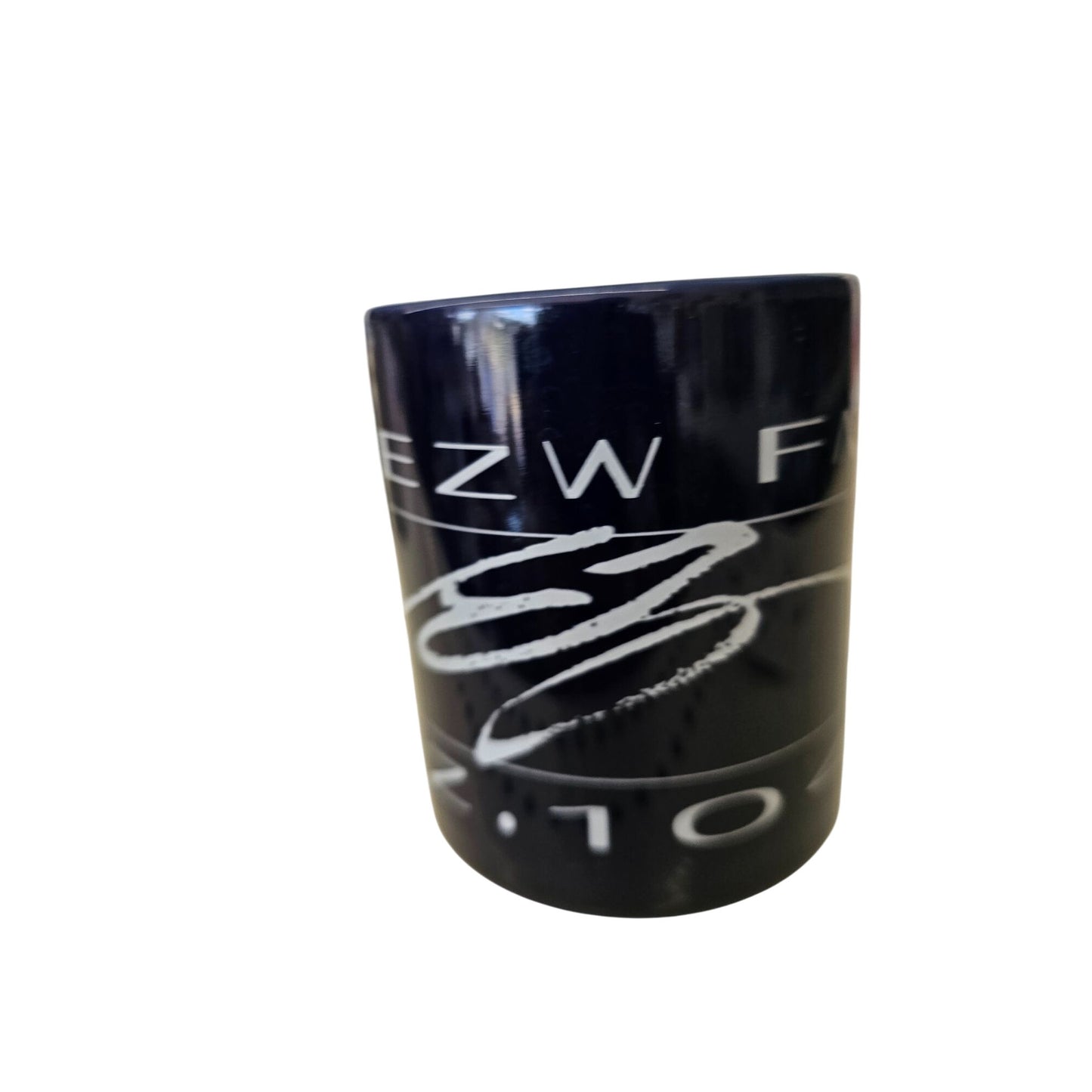 WEZW FM 93 Mug Navy Blue Ceramic Coffee Cup With Handle