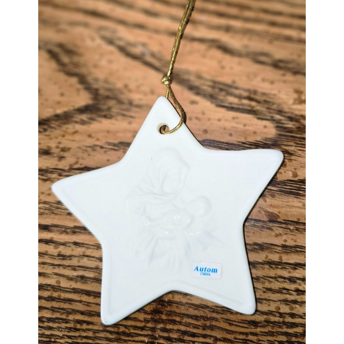 Porcelain Star Ornament With Madonna & Child Design By Autom