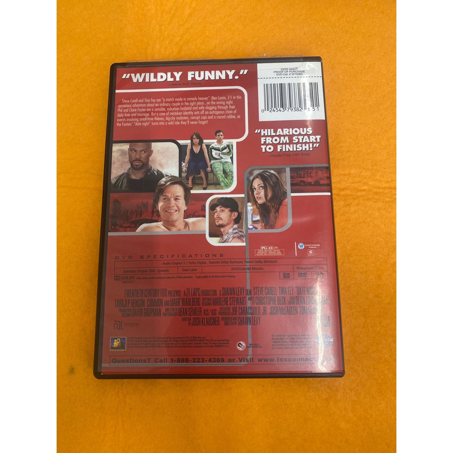 "Date Night" DVD Comedy Movie Starring Steve Carell & Tina Fey