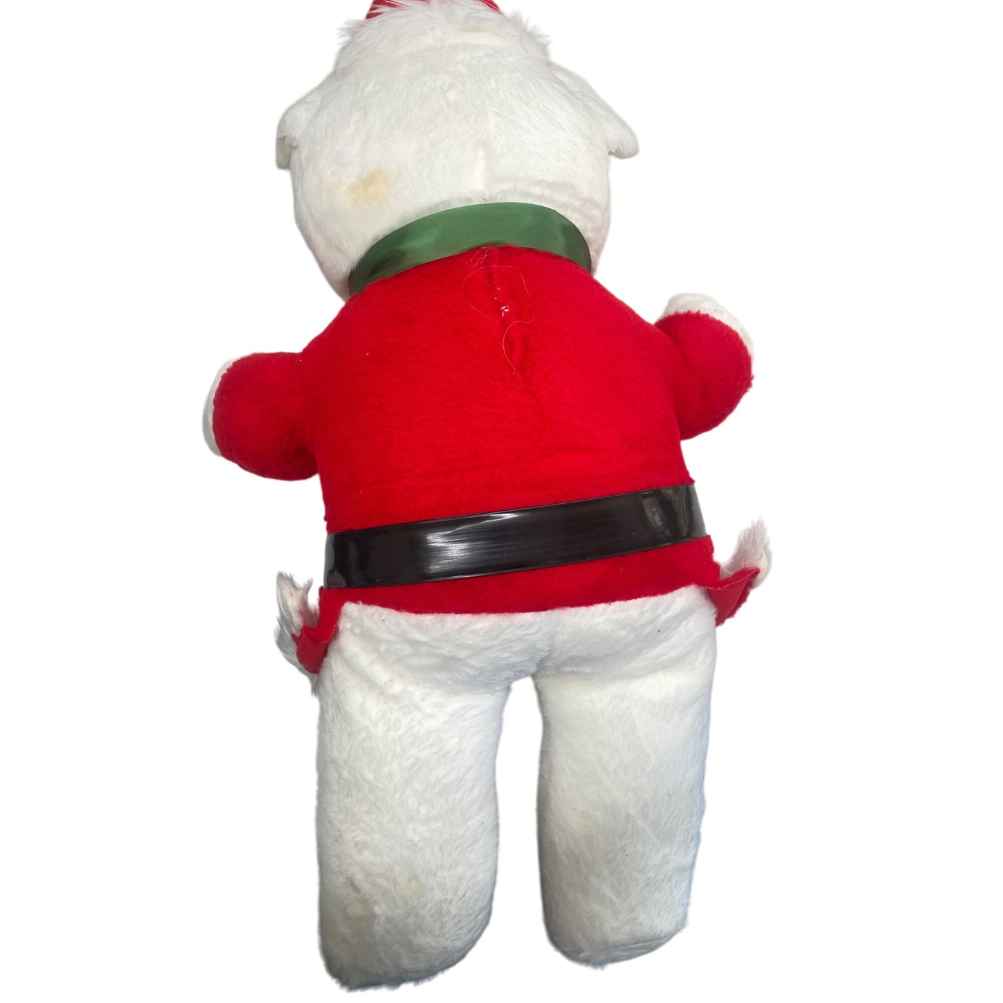 Vintage Giant Santa Bear Plush Toy With Red Suit & Hat