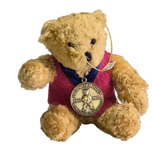 2002 Sagamore Hill 100th Anniversary Bear Ornament Cannon Falls Plush Teddy