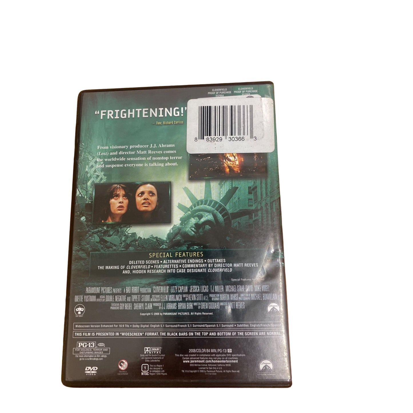 Cloverfield DVD Movie