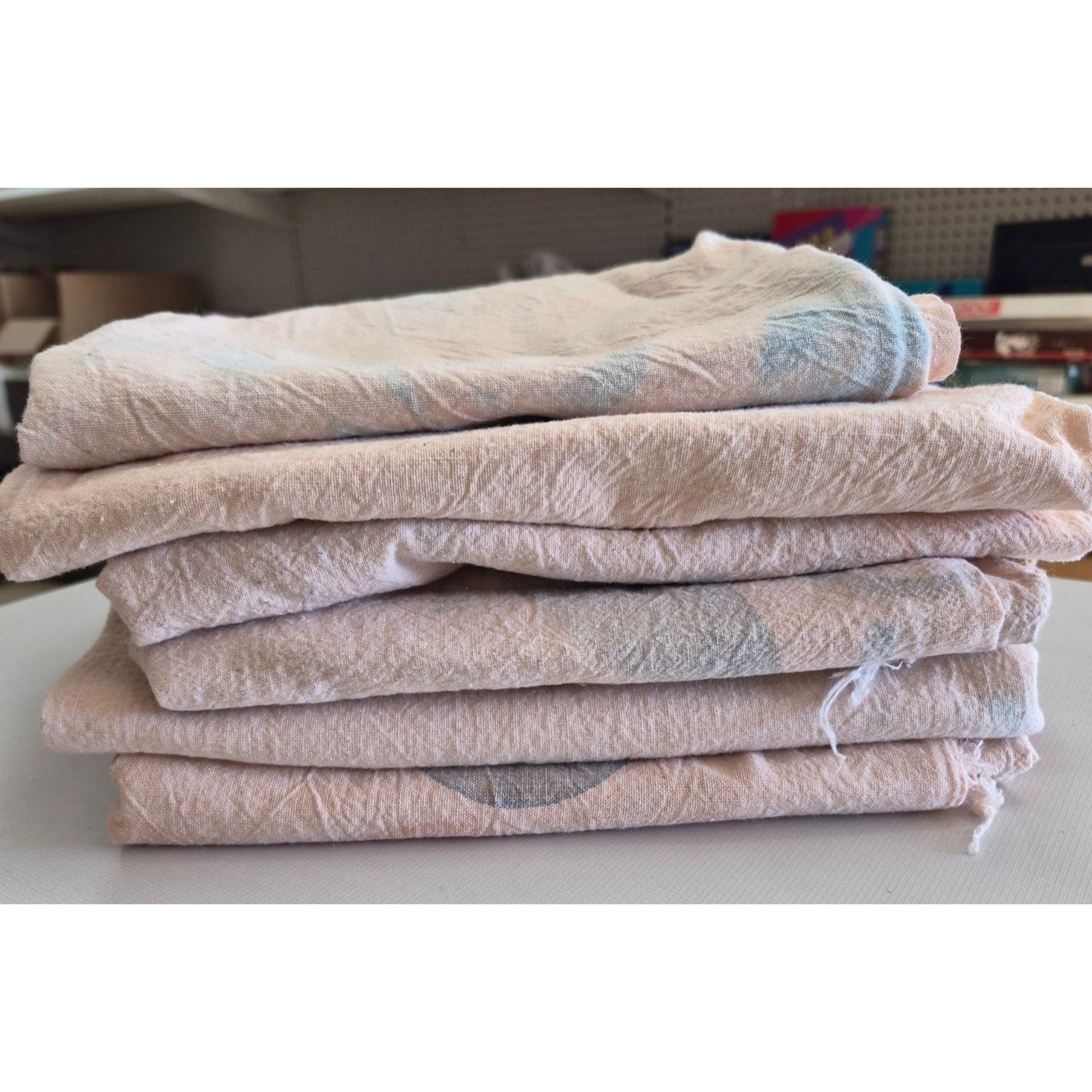 Vintage Pink Feed Sack Fabric Lot Mash Concentrate 100 Lbs. Northwest Co Op Mills St Paul, Minnesota