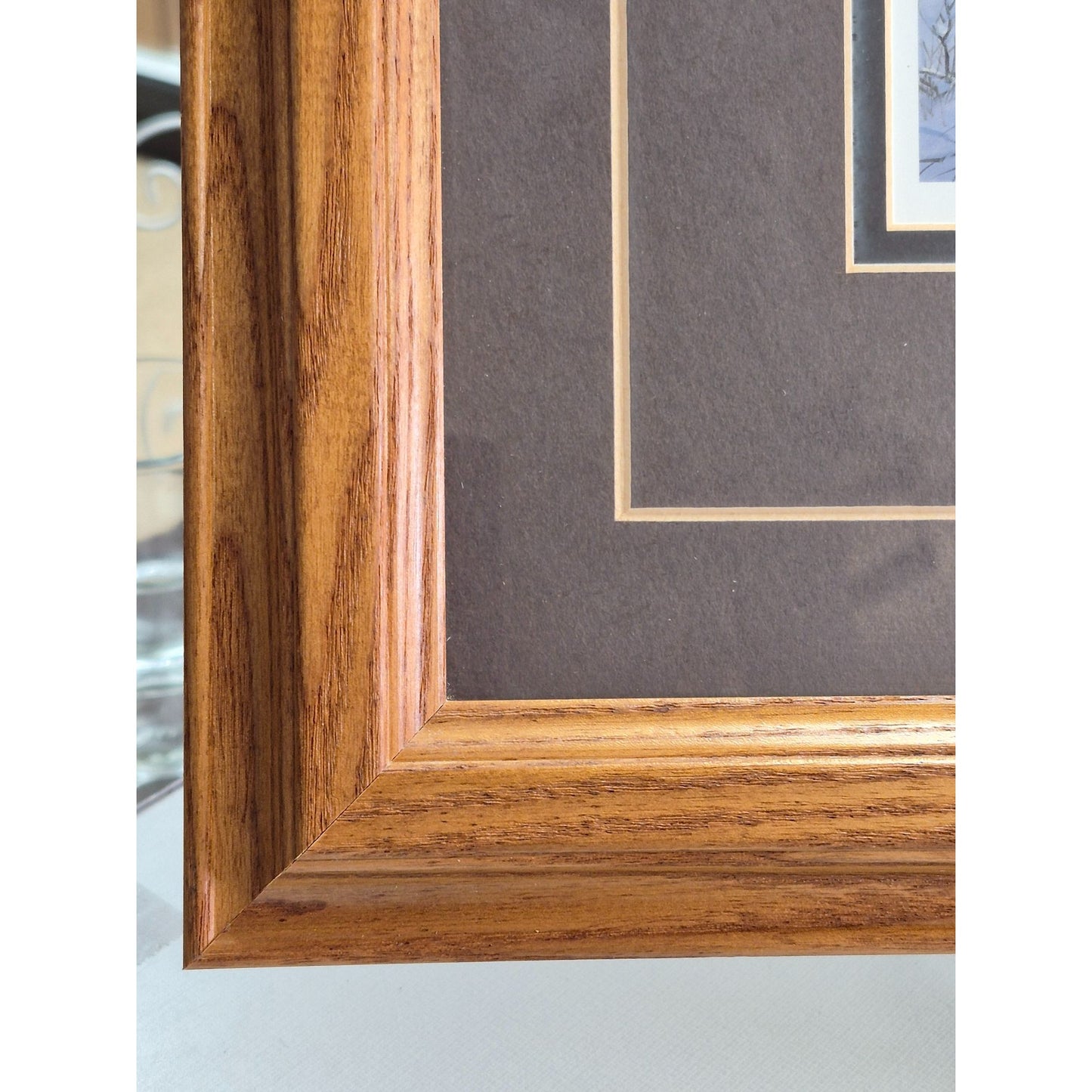 Framed Moose Print Woods Snow Art Derek Hansen Cabin Decor