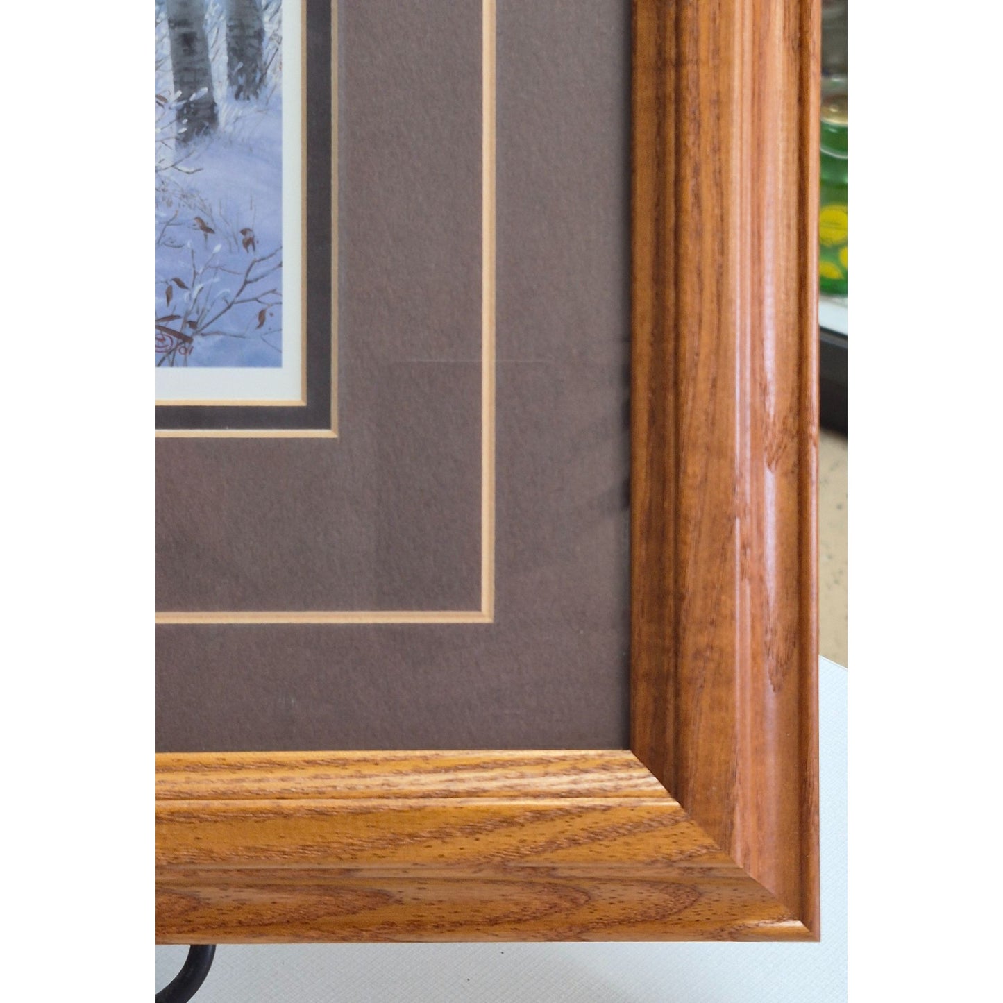 Framed Moose Print Woods Snow Art Derek Hansen Cabin Decor