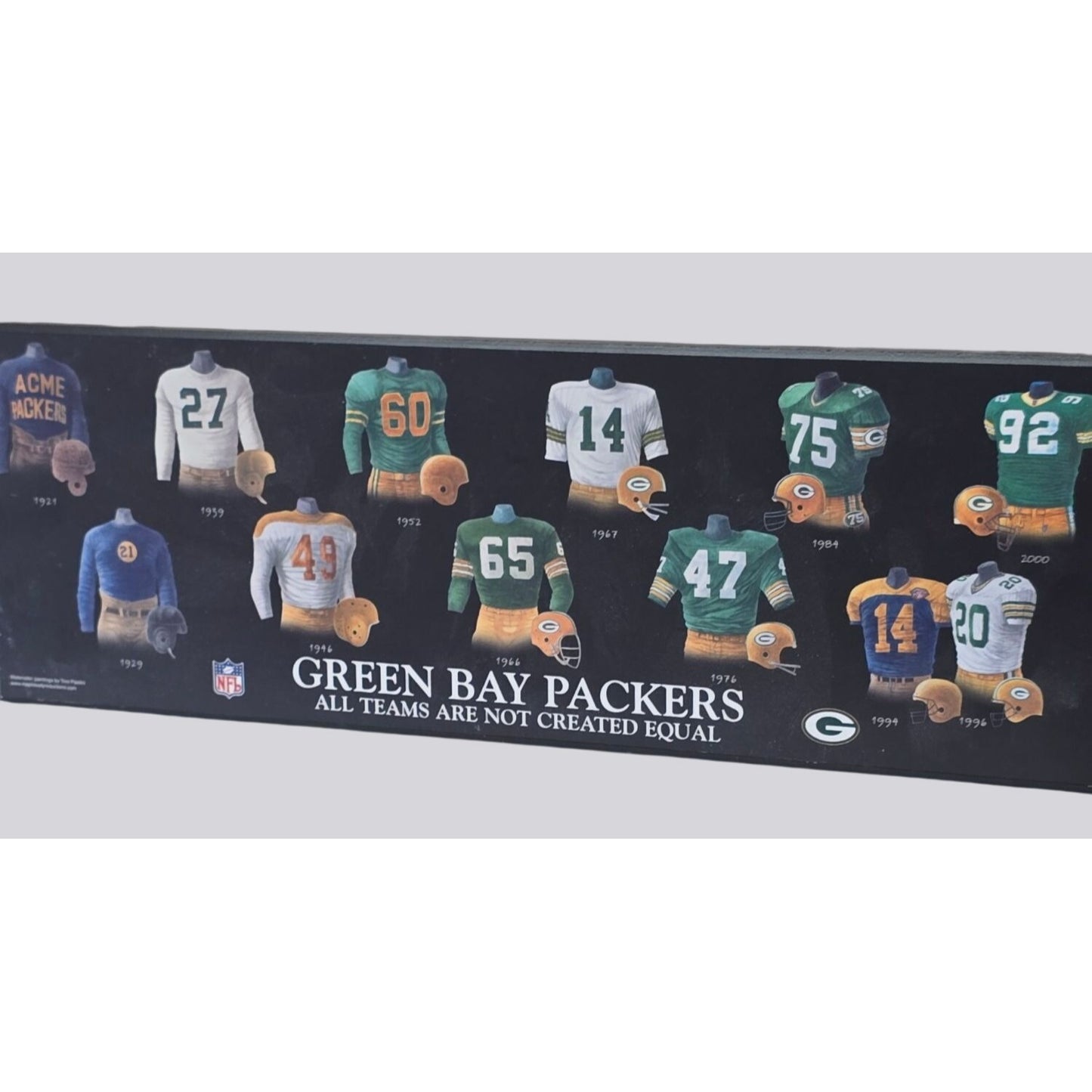 Green Bay Packers Team Uniform Evolution Wall Art