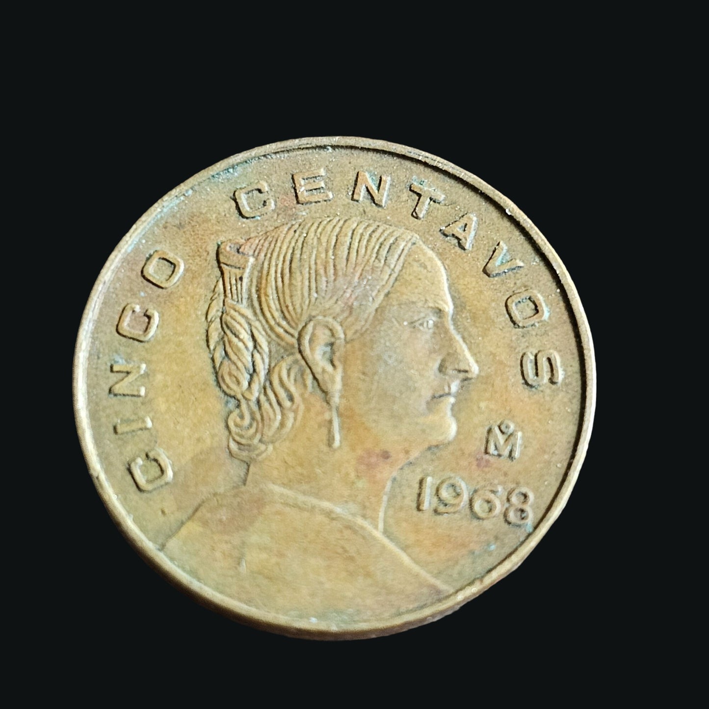 1968 Mexican Cinco Centavos Coin With Eagle & Snake Design