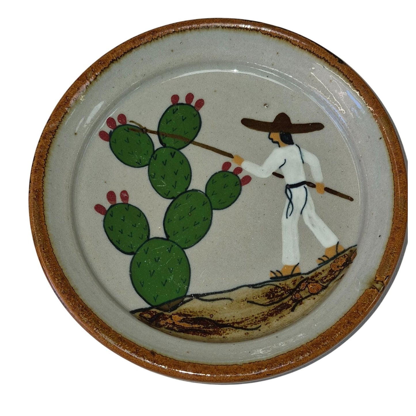 Mexican Pottery Cactus Plates - 2