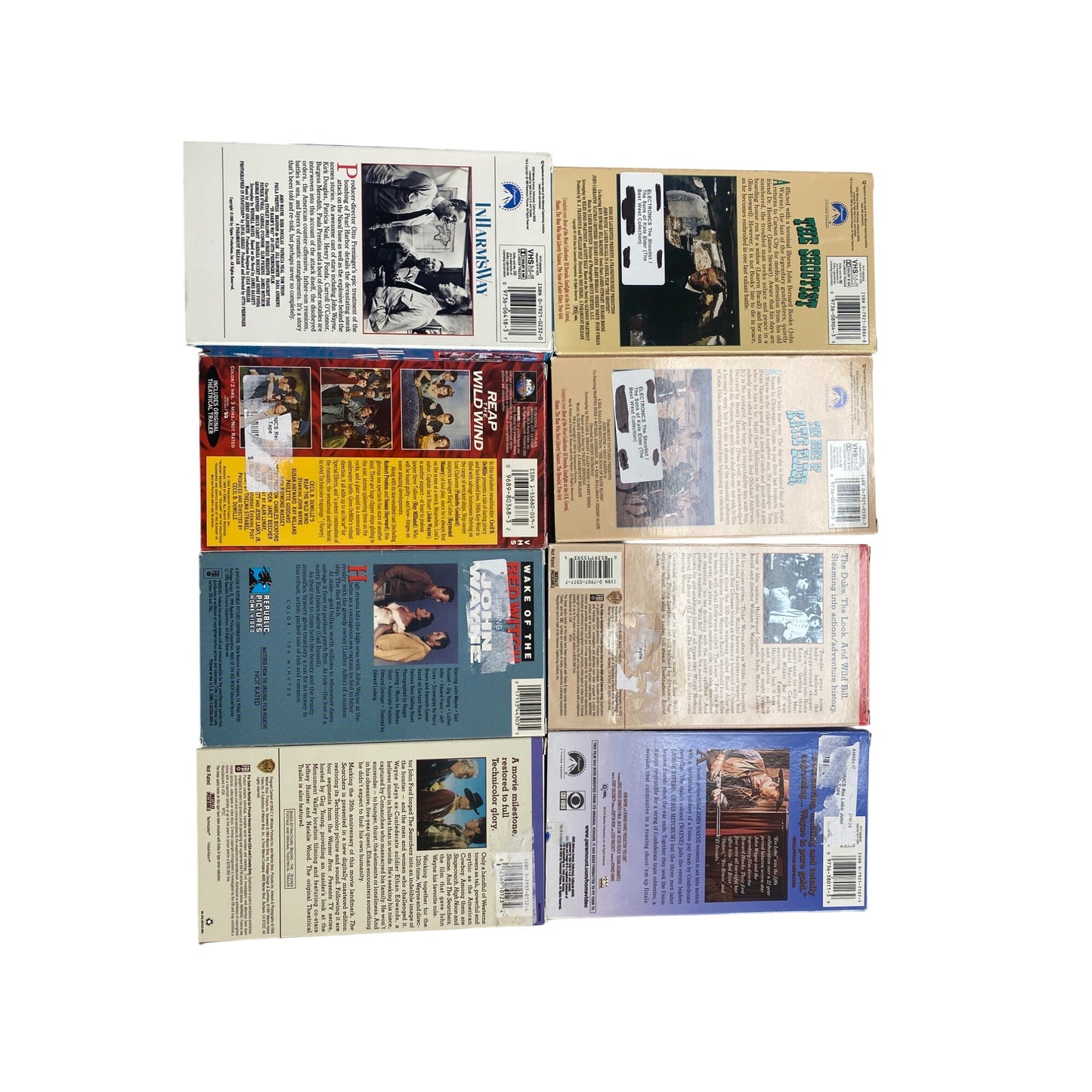 John Wayne VHS Movie Collection 8 Tapes Classic Westerns Best Of The West & More Vintage Video Lot