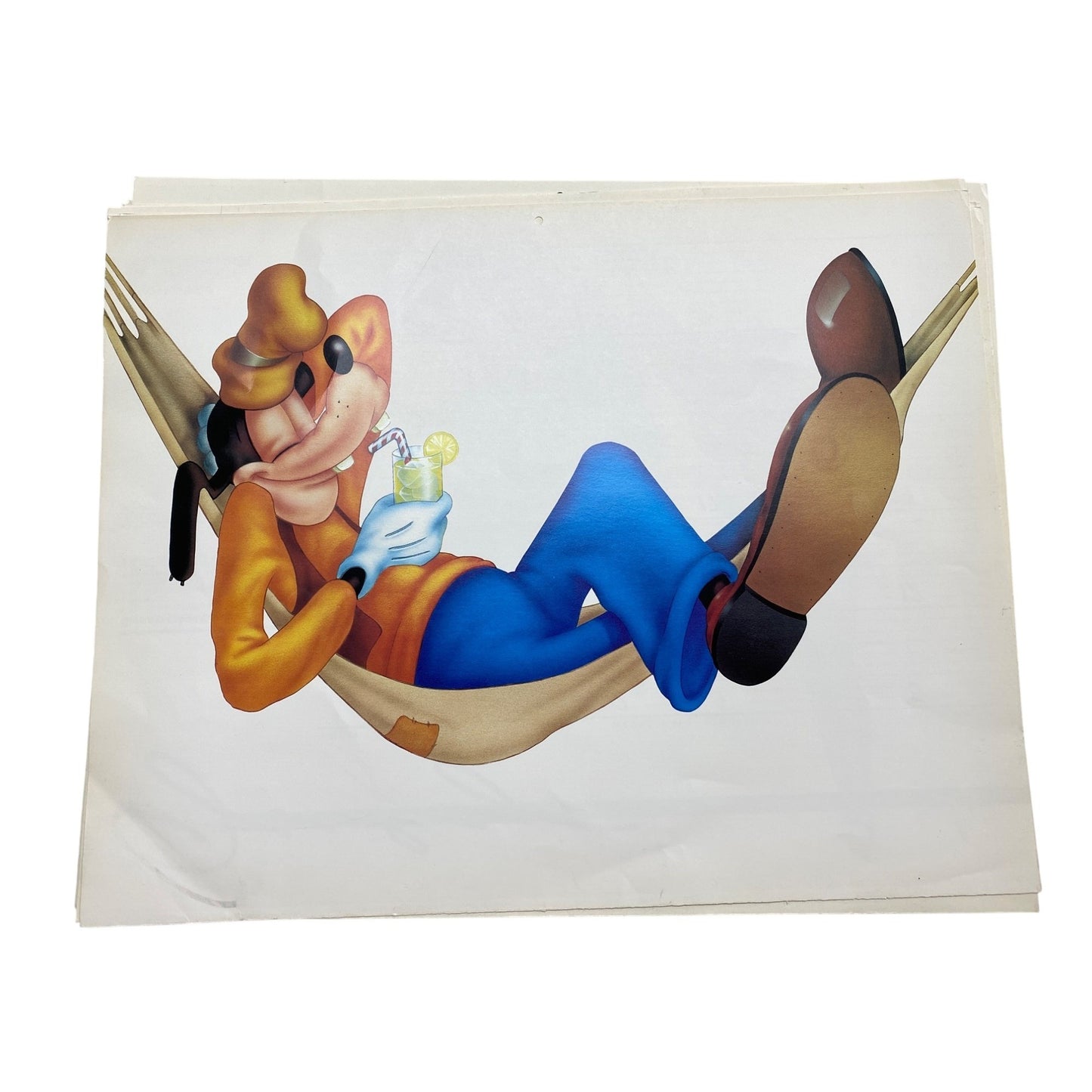 1986 Disney Channel Callander Art Prints: Mickey Minnie Donald Daisy Goofy & Tinker Bell