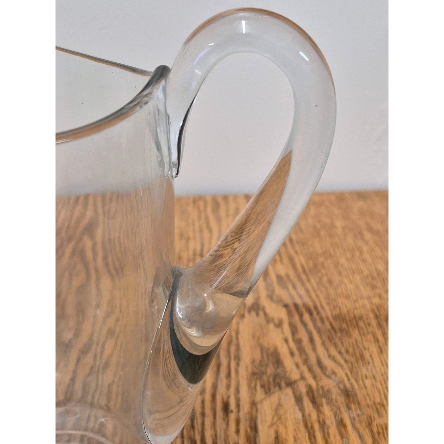 Clear Glass Pitcher With Elegant Handle & Spout