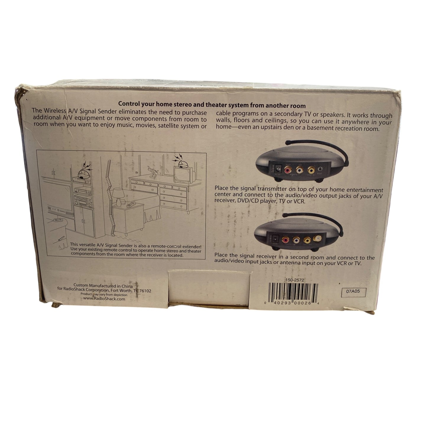 Vintage RadioShack 2.4GHz Wireless A/V Signal Transmitter & Receiver Pair 15-2572