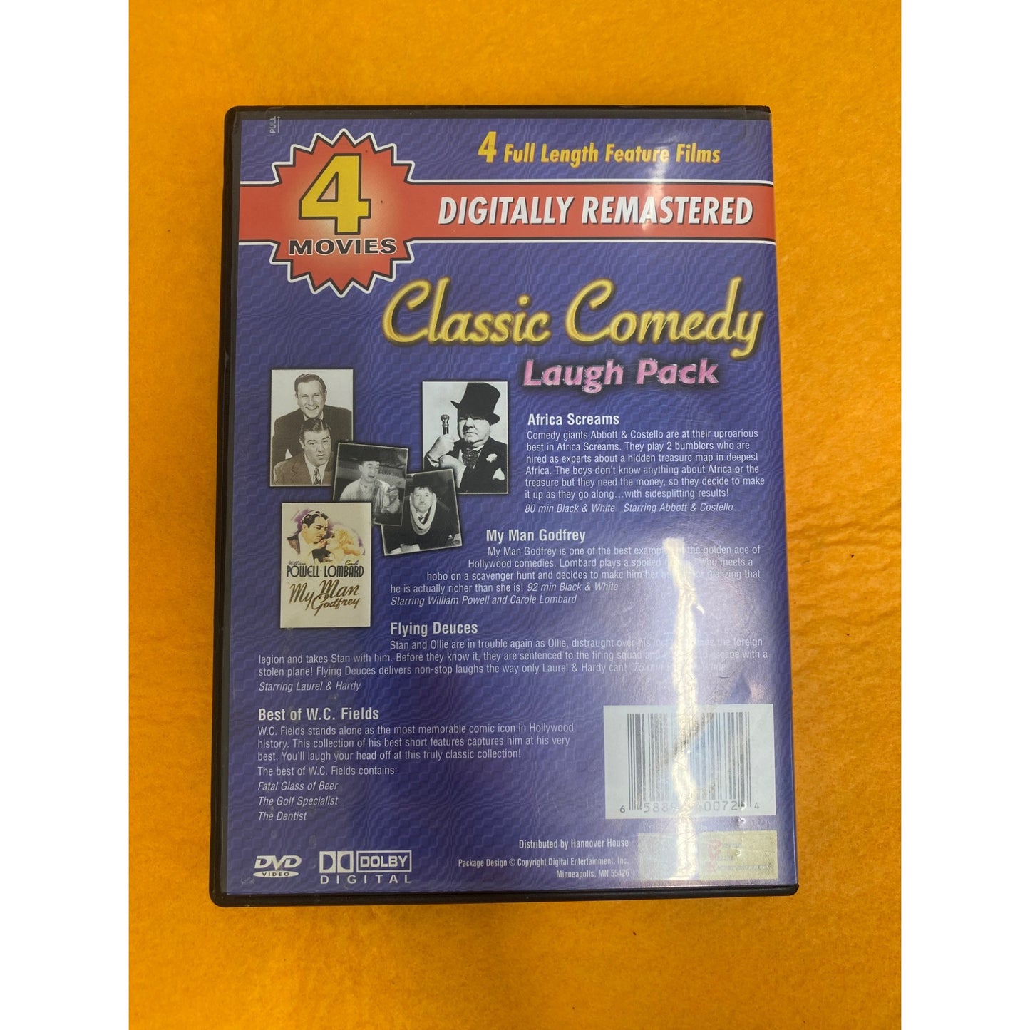 Classic Comedy Laugh Pack DVD Collection Digitally Remastered 4 Full Length Feature Films Abbot & Costello Laurel & Hardy