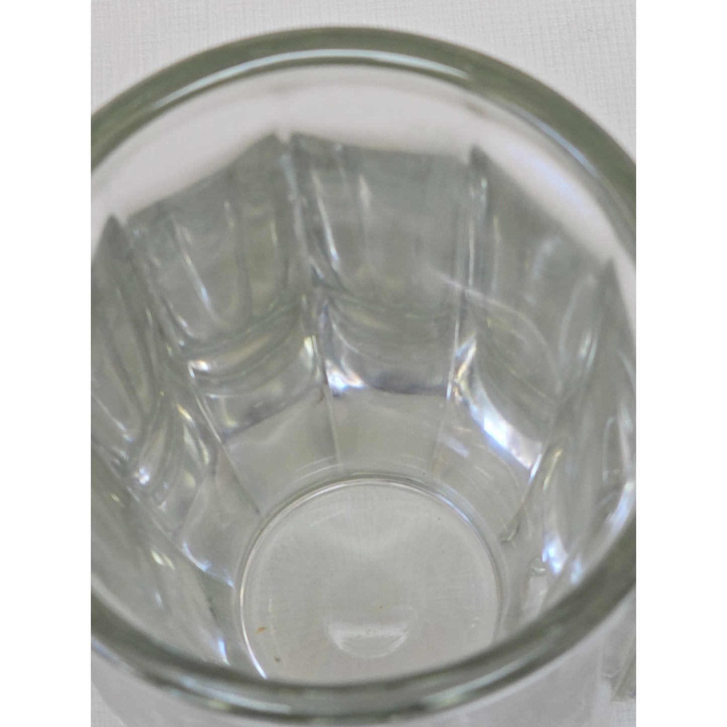 Vintage Clear Glass Beer Mug Ribbed Square Handle