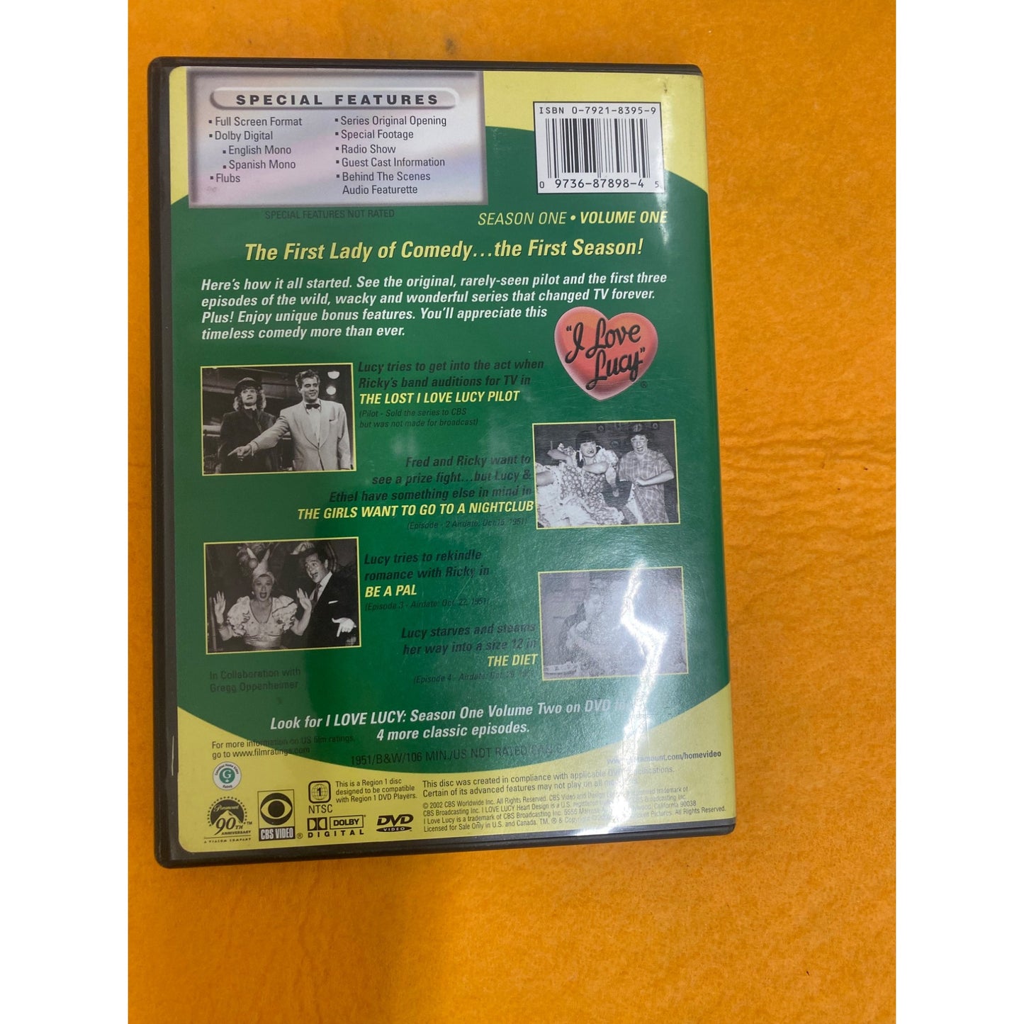 "I Love Lucy" Season One Volume One DVD