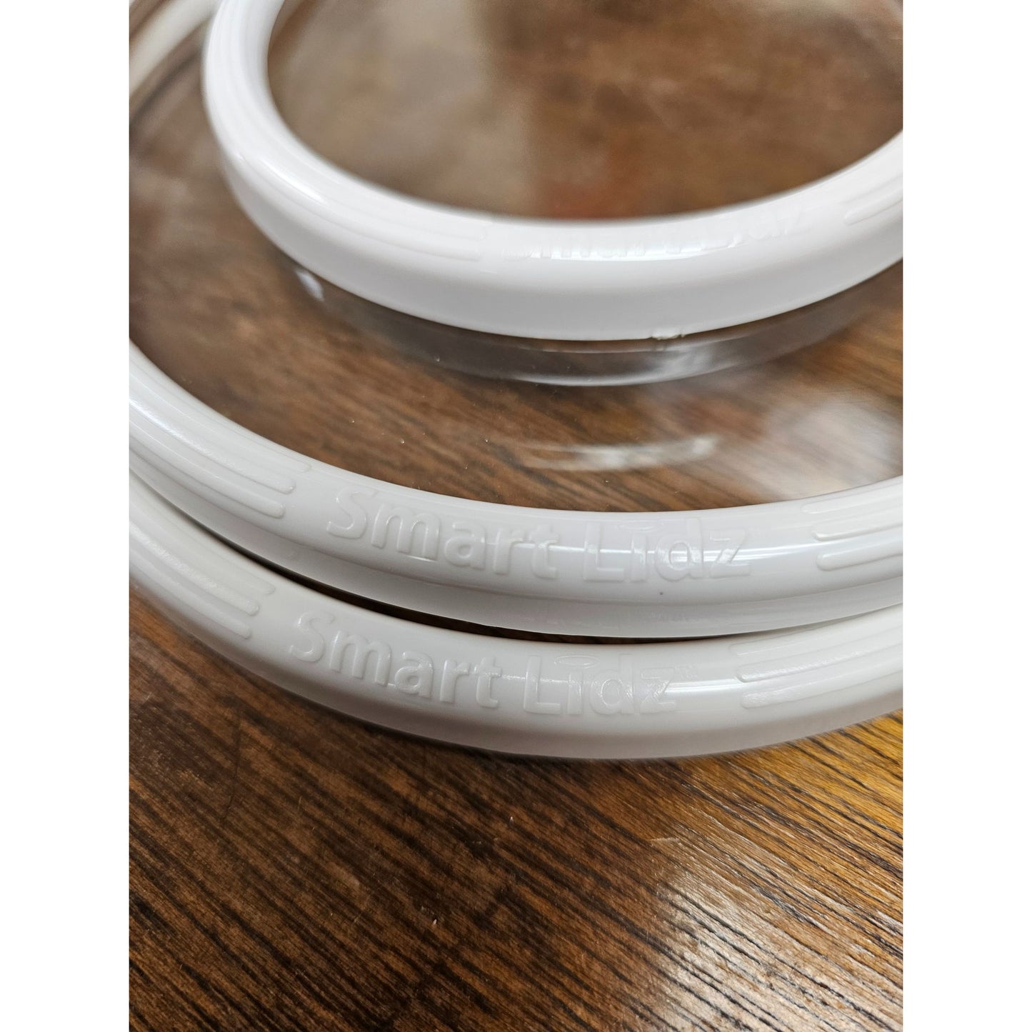 Chef Tonys Smart Lidz Clear & White 3-Piece Set Silicone Seal Lids Bowl Covers