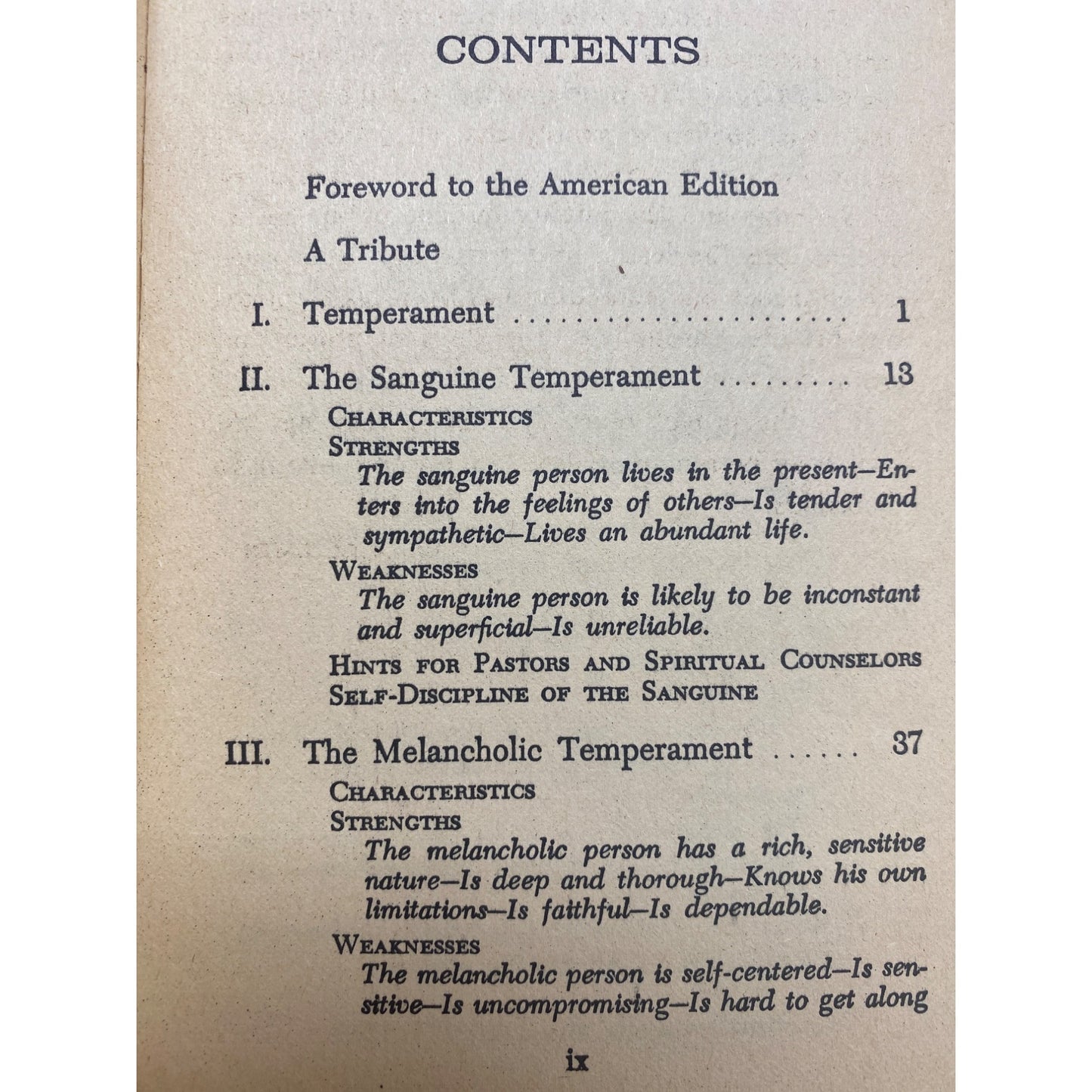 Temperament & The Christian Faith