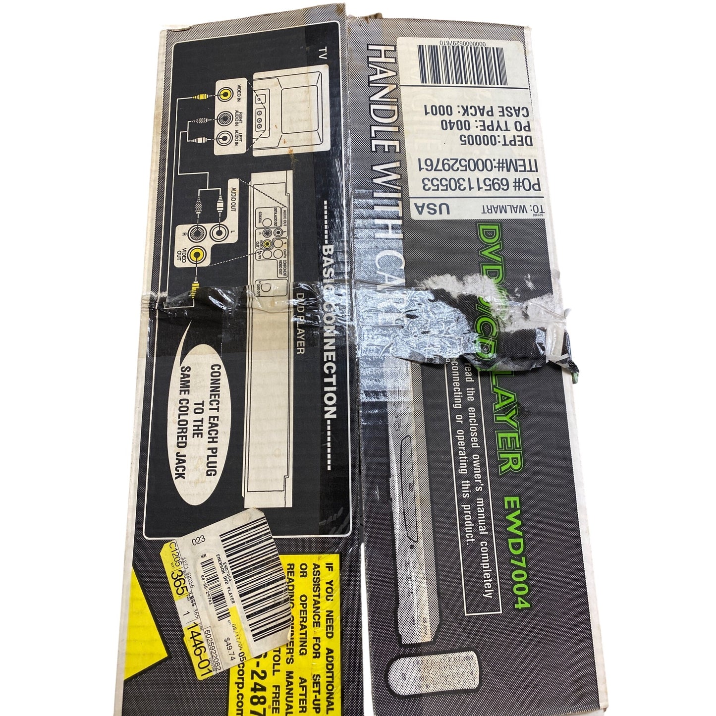 New Ols Stock Emerson EWD7004 DVD CD Player With Remote & Cables