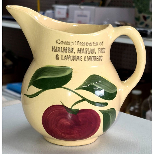 Watt Pottery Apple Cream Pitcher #15 Lindberg's Turtle Lake WI