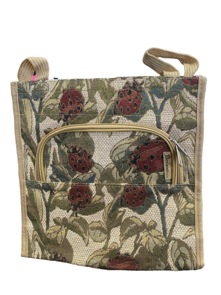 Vintage Bovanou U.S.A. CO. Tapestry Luggage Bag LadyBug 12"x12x5"