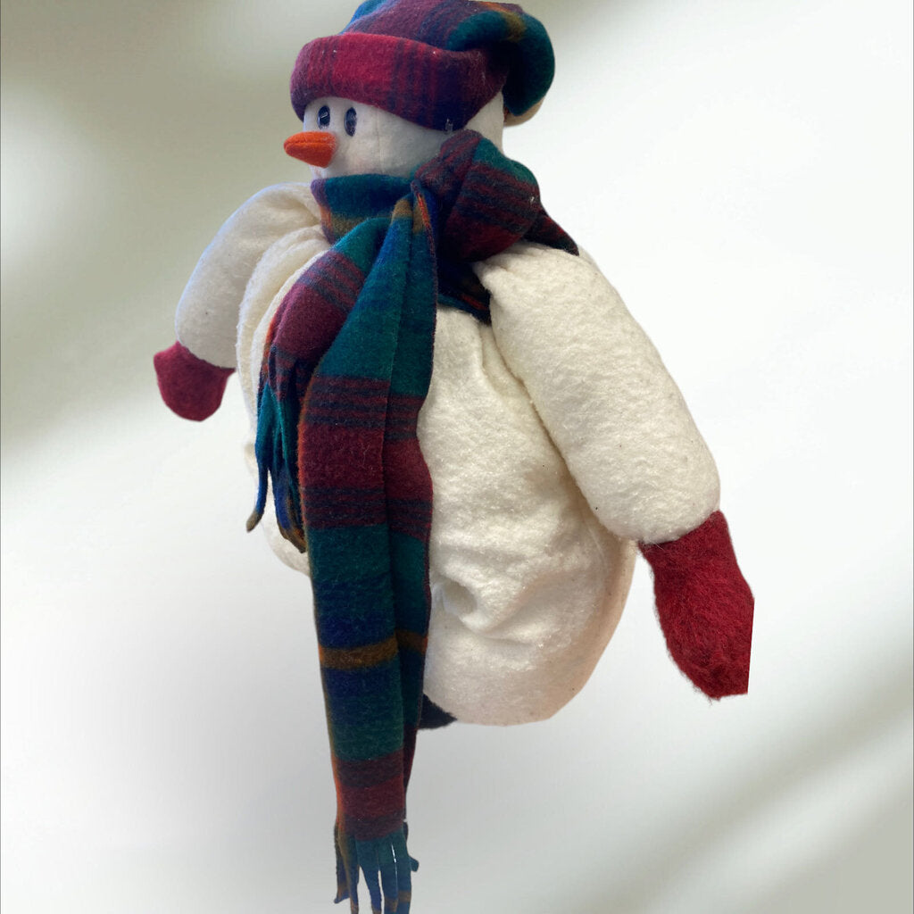 Sitting Snowman Stuffy Decor Ornament Winter Doll