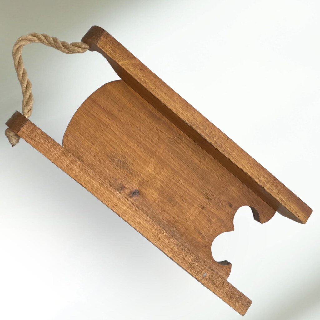 Seasons Greetings Wooden Sled wall Art 15" Tall 5.5" Wide 2" Thick