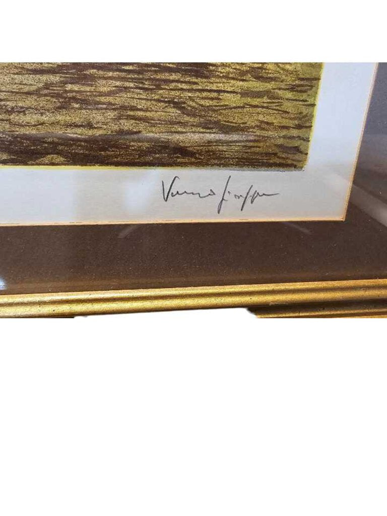 ARTIST Signed GIUSEPPE VERSO sunset bay boats Cabin Decor Certified