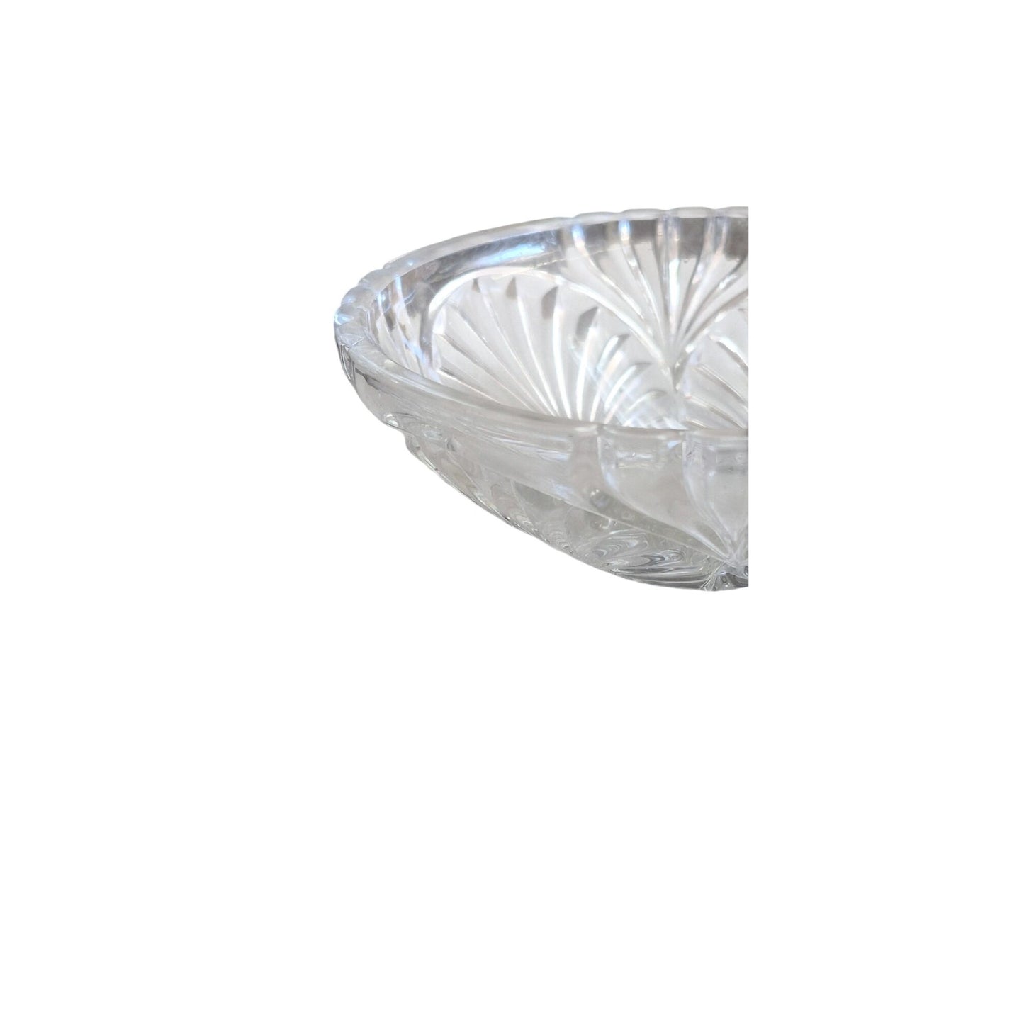Vintage Clear Glass Serving Bowl With Elegant Sunburst Design