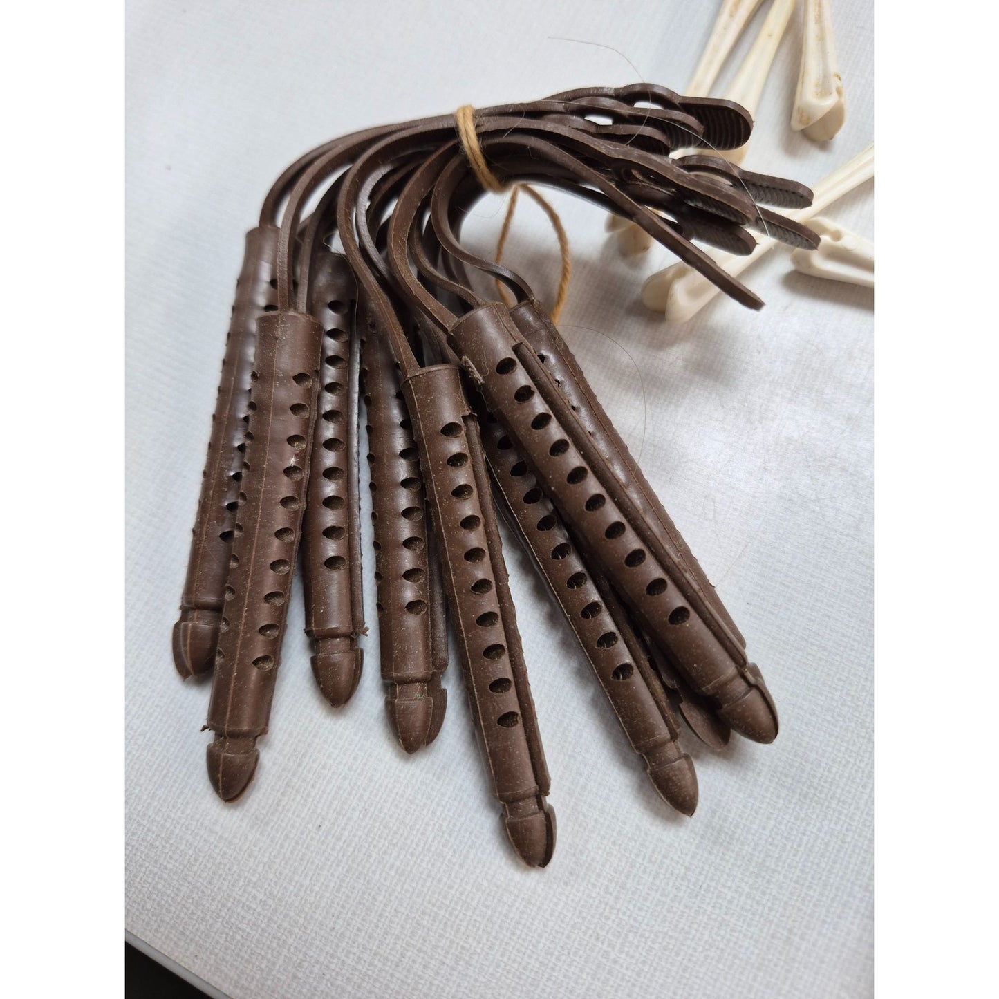 Vintage Plastic Rubber Hair Rollers Curlers Set