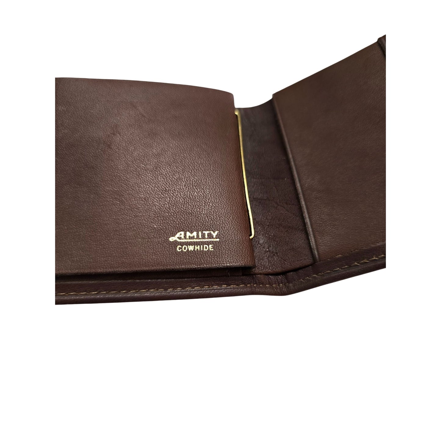 Amity Cowhide Leather Wallet Brown Mens Bifold